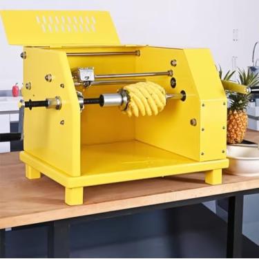 Imagem de JYXYXSCP Descascador de abacaxi com manivela, máquina semiautomática de descascamento rápido de frutas e vegetais, faixa de fixação: 6,5 ~ 19,5 cm, para comercial, cozinha
