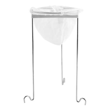 Imagem de Coador de geleia de aço inoxidável para conservas com suporte - Filtro reutilizável de 3 pernas de gancho para cozinha, preparação de geléias, chá, coar suco, cozinhar e conservar alimentos