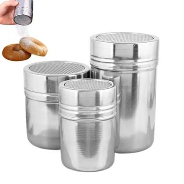 Imagem de Espanador de açúcar em pó, espanador de açúcar em pó para assar | Recipiente de aço inoxidável, equipamento de cozinha para chá, bolo, pão, pastelaria, panquecas, café