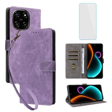 Imagem de IUQXU Capa carteira para celular Blackview Color 6 com protetor de tela [bloqueio RFID] couro flip porta-cartão com suporte para mulheres e homens capa de celular para preto visualização cor 6