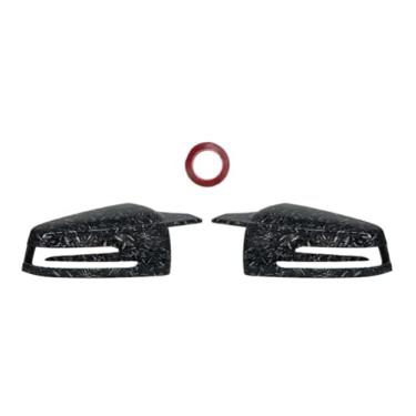 Imagem de Capa de espelho de asa de carro 2 peças, para Benz W176 W246 W204 W212 W221 C117 X204 X156 Capa de espelho retrovisor lateral com padrão de fibra de carbono