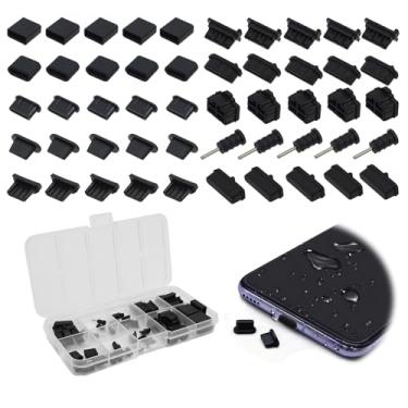 Imagem de TNJPSEK 50 plugues USB antipoeira, kit protetor de porta de silicone macho fêmea para USB A Micro USB tipo C Lightning HDMI DP 3,5 mm fone de ouvido, laptop, tablet, console de câmera de telefone (8
