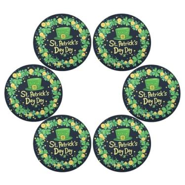 Imagem de ATTX Jogo americano de chapéu verde do dia de São Patrício para mesa de jantar, jogo americano de decoração do dia de São Patrício, tapetes para mesa de cozinha para 6#252