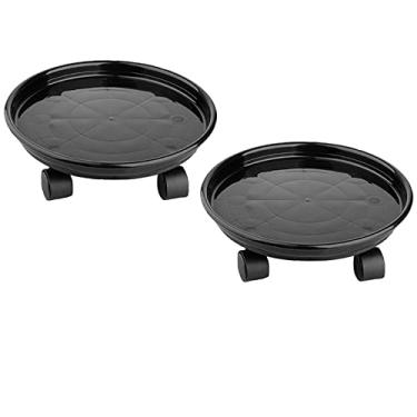 Imagem de Yosoo Suporte para Plantas Com Rodas, Caddy Móvel para Vasos de Flores Em Resina, Rodas Giratórias de 360 ​​graus, Fácil de Mover, Perfeito para Uso Interno e Externo