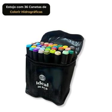 Imagem de Estojo Organizador com Canetinhas Coloridas Hidrográficas com Zíper Tr