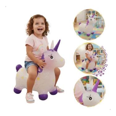 Imagem de Unicórnio Upa Upa Brinquedo Musical Pula Pula Premium Glitter - Kidsbe