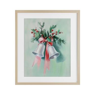 Imagem de Stupell Industries "Festive Silver Bells", impressão emoldurada sob vidro, marrom, 13 x 16