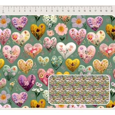 Imagem de Tecido Tricoline Digital Coleção Tea corações 50 x 150 cm