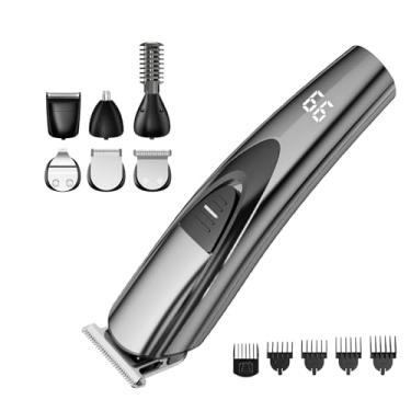 Imagem de Aparador de barba para homens, kit de 17 peças de aparador de cabelo recarregável com trava de segurança, kit de cuidados masculinos à prova d'água para barbear rosto, bigode, corpo, orelha, aparador