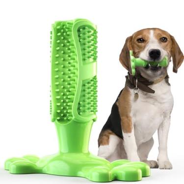 Imagem de Pato Bristle Toothbrush Stick Cleaning Toys Pet Dental Oral Care Borracha Natural Bite Chew para Limpeza de Dentes Remoção Tartaro e Placa Hálito Fresco Massagem Gengiva Mordida