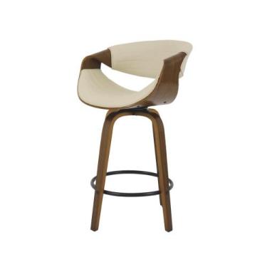 Imagem de Banqueta Nicole Giratória com Assento em Madeira Laminada e Apoio para