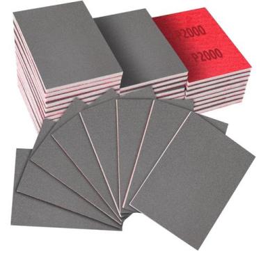 Imagem de Esponjas de lixar, pacote com 32, 2000 Grit Hook & Loop, espuma úmida/