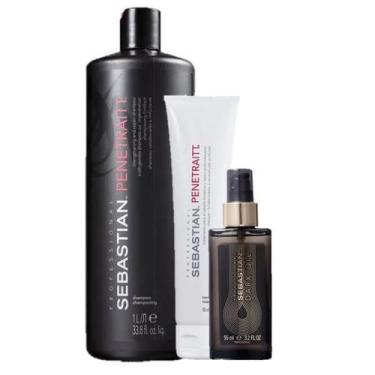 Imagem de Sebastian Professional Penetraitt Shampoo 1L Mascara 150ml e Dark Oil 
