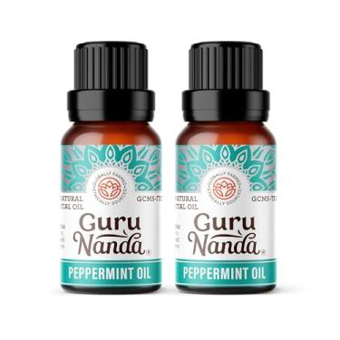 Imagem de GuruNanda Peppermint Essential Oil (Pack of 2 x 0.5 Fl Oz) - 100% Pure, Natural & Undiluted Aromatherapy Oil for Diffusers - Perfect for Spa or Massage - Packaged in USA