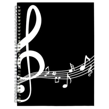 Imagem de HXYCNNA 2 cadernos musicais, cadernos espirais, cadernos musicais, manuscrito de música, caderno de capa dura, caderno de partituras em branco, livros de composição (100 folhas/200 páginas, 26 x 19