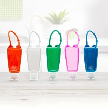 Imagem de Garrafas de Viagem Pacote com 5 Unidades Squeezable Portáteis Sem Vazamentos Recipientes Vazios Porta-Chaves para Loção Shampoo Reutilizáveis Transpar