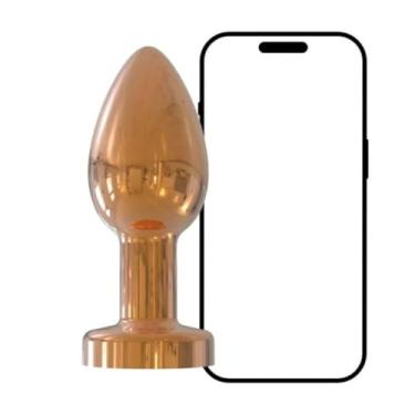 Imagem de Plug Anal Cromado Com 10 Vibrações Controle Via App Recarregável Brinquedo Erótico Acessório Anal PL197 (DOURADO)
