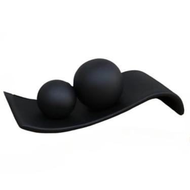 Imagem de Centro De Mesa Em Cerâmica-Decoração para sala, quarto, rack, aparador, escritório, enfeite, esfera, mesa(Preto Fosco)