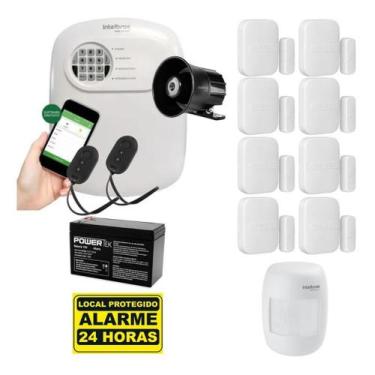 Imagem de Kit Alarme Sem Fio Intelbras 8 Magnéticos, 1 Infravermelho, Sirene e B