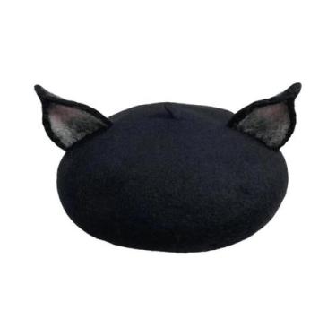 Imagem de Chapéu De Lã Artesanal Com Orelhas De Raposa E Chifres De Veado Para M