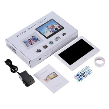 Imagem de Quadro de Fotos Digital 7 Polegadas Tela HD 1080P IPS Suporta Imagem Filme Música Calendário Reprodutor Anúncios Display 16 9 Cartão Armazenamento Até