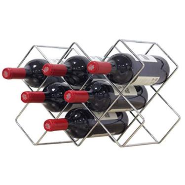 Imagem de Suporte de garrafa de vinho de mesa criativo para 5 ou 8 garrafas, armários de prateleira de vinho, suporte de copo de metal, ideal para decoração de casa e cozinha (2) (1)