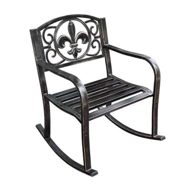 Imagem de Cadeira de balanço única Iron Wire, cadeira de balanço vintage, cadeira de balanço de pátio ao ar livre para quintal, varanda, gramado, varanda, quintal