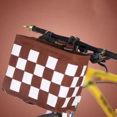 Imagem de Portable Felt Bike Basket with Hand Straps - 13L Multi-Functional Handbag Camping Grocery Shopping (Black)(012)