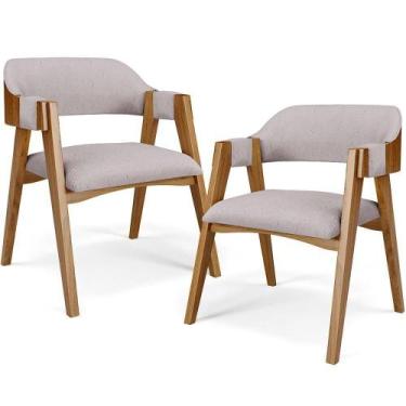 Imagem de Kit 02 Cadeiras Para Sala De Jantar E Estar Living Estofada Suran L02 