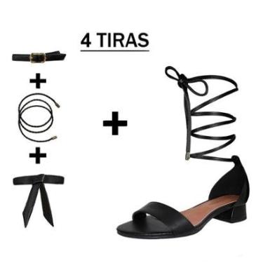 Imagem de Sandália Troca Tira Salto Baixo Grosso 3cm Luiza Sobreira Preta-Feminino