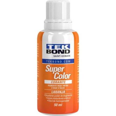 Imagem de Corante Líquido Para Tinta a Base D'água, Laranja, 50 ml, Tekbond