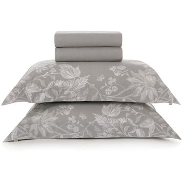 Imagem de Jogo de Cama Karsten Morgan 200 Fios 4 Peças Queen Cinza