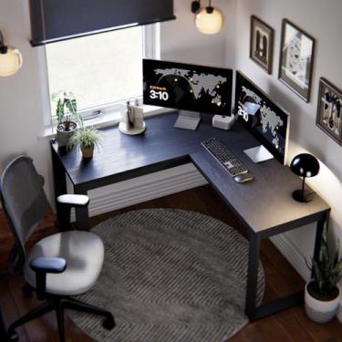 Imagem de Escrivaninha Berlim em L 120x120cm Mesa para Computador Home Office Ca