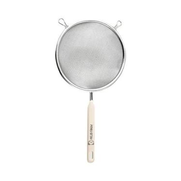 Imagem de Escorredor De Aço Inoxidável Com Cabo De Plástico, Peneira De Malha Fi