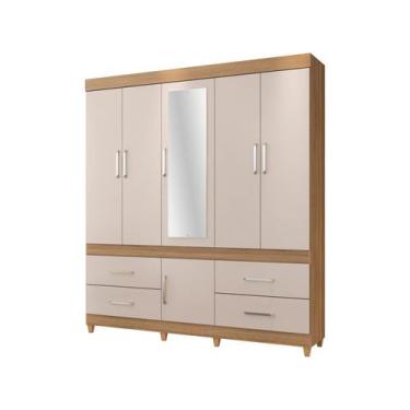 Imagem de Guarda Roupa Casal 6 Portas Com Espelho e 4 Gavetas Guarujá - Demóbile