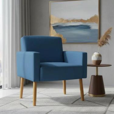 Imagem de Poltrona Hope Decorativa Confortável Para Sala Quarto Recepção Tecido 