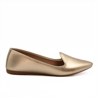 Imagem de Sapato Mocassim Zatta Liso Ariadna Dourada Dourado 35-Feminino