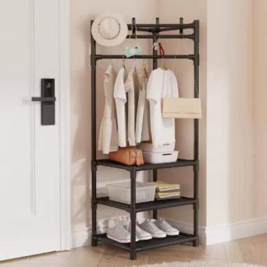 Imagem de Organizador guarda roupas cabideiro suporte portatil 3 prateleiras sap