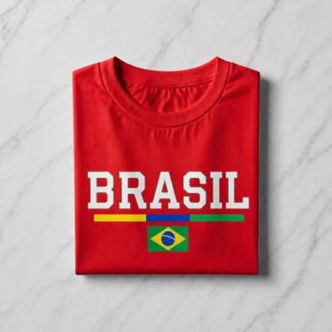 Imagem de Camisa Brasil 100% Algodao Futebol Copa Churrasco Pagode Selecao Brasi
