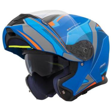 Imagem de Capacete Articulado Axxis Gecko SV Robocop Capital Azul Moto, AZUL FOS