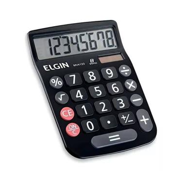 Imagem de Calculadora de Mesa Elgin MV-4133 Visor LCD 8 Dígitos com Memória e Funções de Porcentagem Preta