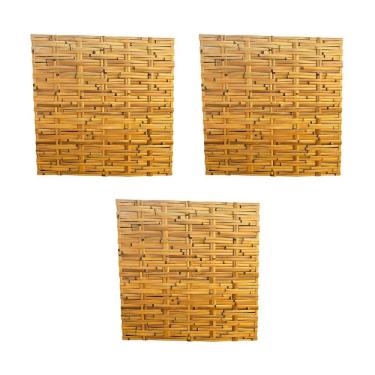 Imagem de Kit 3 Esteiras Bambu Casca 1x1,5m Forro Natural Trama Dupla Pergolado Teto Parede Decorativa