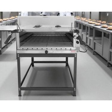 Imagem de Forno Industrial Pizza 80x60 C/ Infra Refratário Termômetro - MR Fogõe
