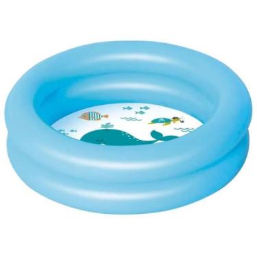 Imagem de Banheira Piscina Inflável Infantil 28 Litros Verão Praia - Mor, Azul