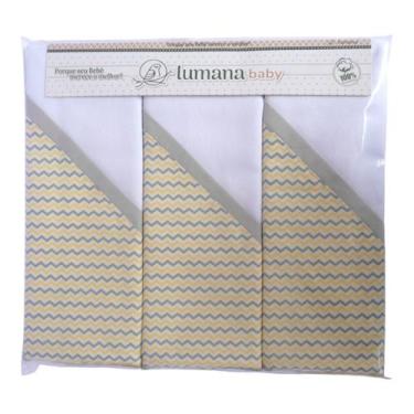 Imagem de Kit Cueiro Flanelado C/Estampa 03 Peças Ref.1005C Tema:Amarelo - Luman