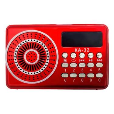 Imagem de Mini rádio portátil fm usb vermelho kapbom ka32