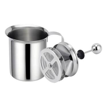 Imagem de Espumador Leite Inox 400ml Manual Batedor Café - Congratulations Store