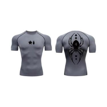 Imagem de Camisa De Compressão Masculina De Manga Longa Com Estampa De Aranha, S