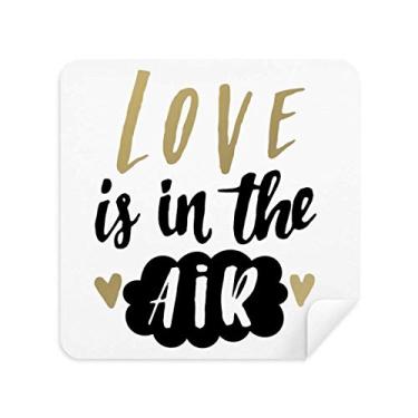 Imagem de Pano de limpeza estilo citação Love is in The Air Limpador de tela tecido de camurça 2 peças