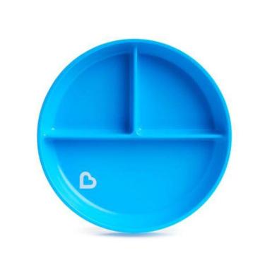 Imagem de Prato Infantil Com Placa De Sucção Stay Put Da Munchkin Azul